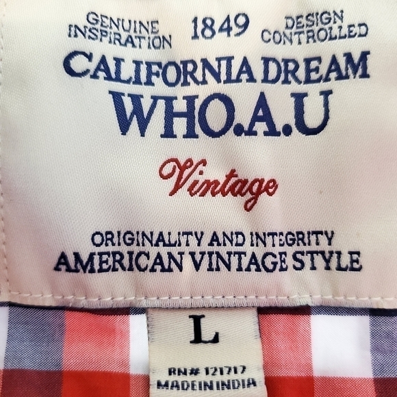 California Dream Who.A.U vintage style cut-off button up lumberjack Jill sz L - Picture 5 of 9